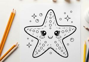 Cute cartoon starfish with faces vector illustration