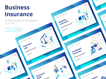 Business Insurance sets Illustration preview picture