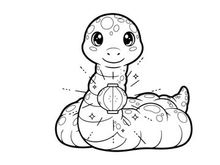 Cute cartoon turtle with clock vector illustration