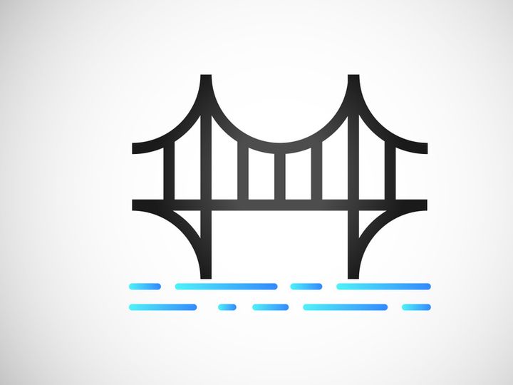 Creative abstract bridge logo design template