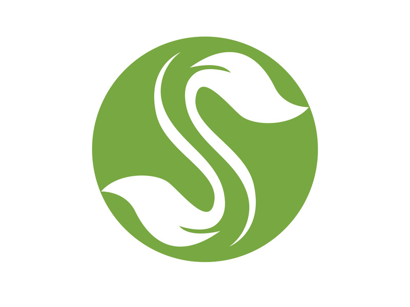 Vegan leaf green eco logo nature