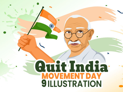 9 Quit India Movement Day Illustration