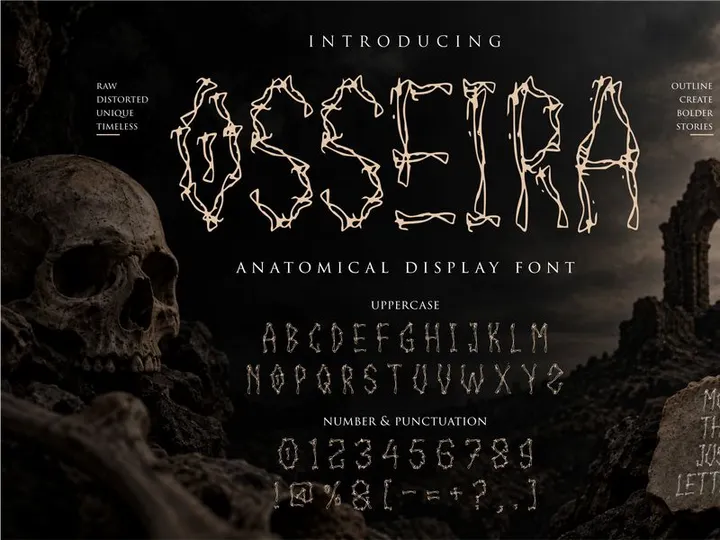 Osseira - Anatomical Display Font