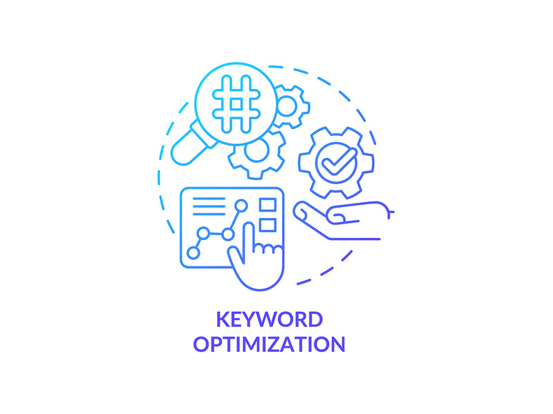 Keyword optimization blue gradient concept icon