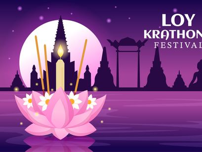 14 Loy Krathong Festival Illustration