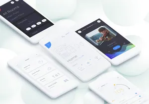 Smart Home Mobile App - 3 Styles in 1 file.