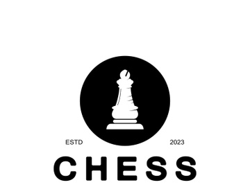 Chess strategy game logo with horse, king, pawn, minister and rook. Logo for chess tournament, chess team, chess championship, chess game application. preview picture