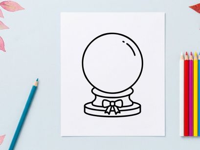 Crystal ball icon. Magic sphere for fortune telling and mystical predictions.
