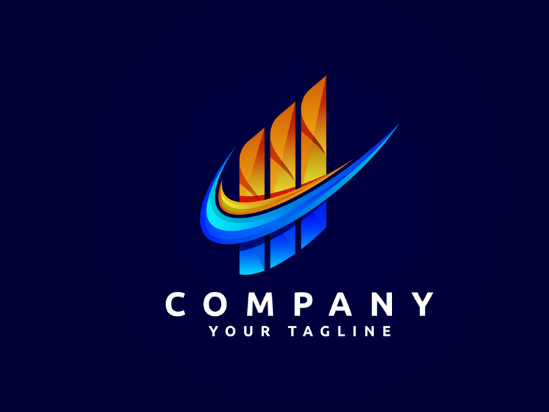 Accounting financial gradient logo, Financial Advisors logo design vector