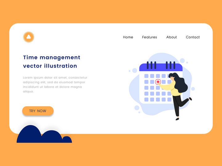 Set a deadline, time management vector illustration