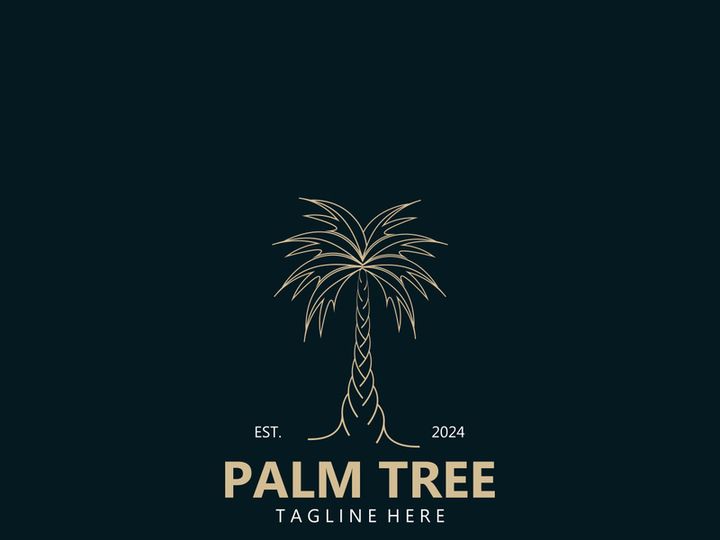 Palm tree simple and modern premium logo design. abstract icon palm beach illustration
