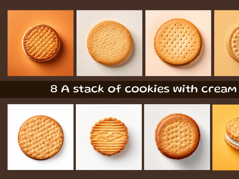 A stack of cookies with cream