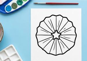 Bentuk bintang geometris dengan delapan titik simetris. Lambang dekoratif minimalis hitam putih untuk desain perayaan.