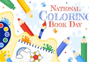 10 National Coloring Book Day Illustration