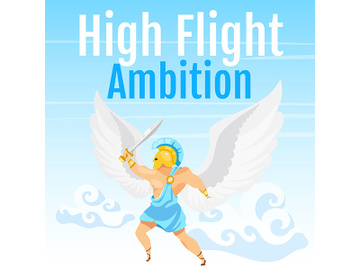High flight ambition social media post mockup preview picture