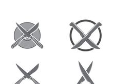 Knife logo icon template and symbol vector design illustration