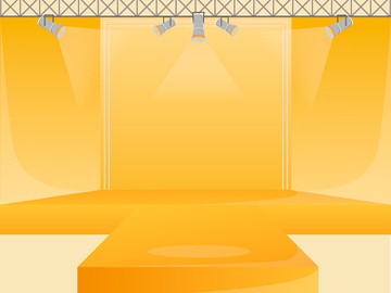Yellow runway platform flat color vector illustration preview picture
