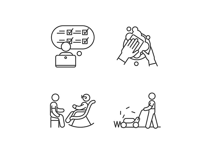 First-time jobs linear icons set
