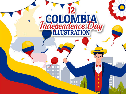 12 Colombia Independence Day Illustration