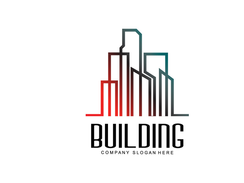 City Building Construction Logo Design Premium Quality Line Vector Illustration