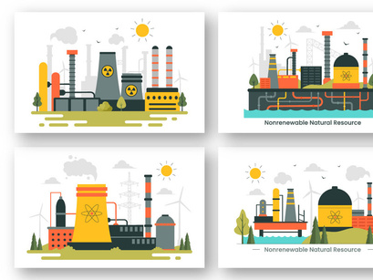 9 Nonrenewable Natural Resources Illustration