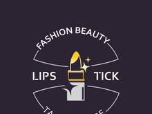 Lipstick logo design for makeup fashion shop and beauty vector cosmetic design template