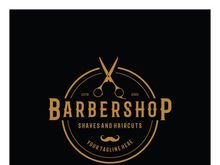 Barbershop logo vintage, retro, haircut, shaving, with scissors, shaving pole, comb, razor. for business, emblems, labels, barber shops, badges.