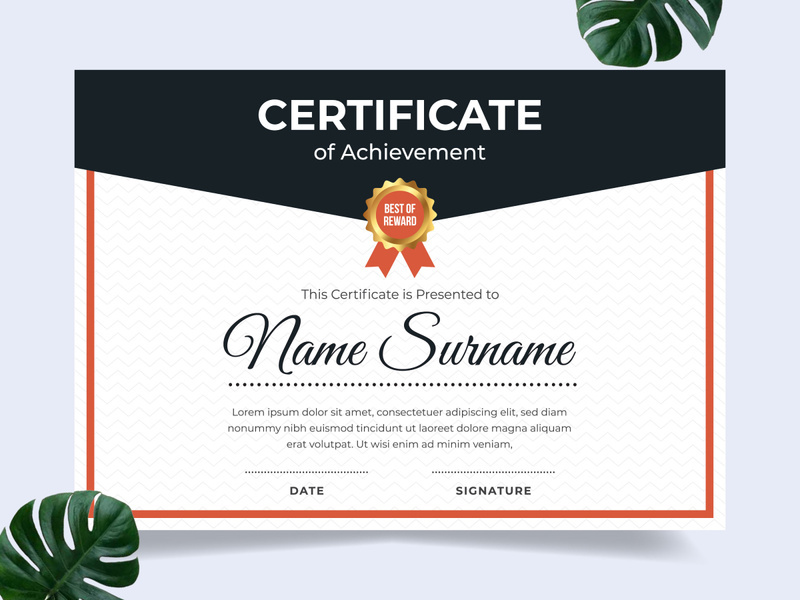 Modern certificate design template