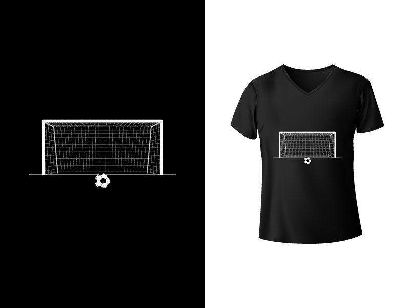Penalty shootout vector t shirt design. Goal post vector with vector football minimal design.