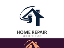 Home repair logo design vector with handyman service construction vector