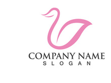 Swan Bird Love Symbol Logo Vector