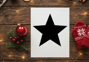 Black star shape icon isolated on white background for graphic design and web elements.