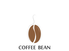 Coffee bean logo for cafe, business, label.