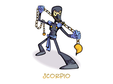 Scorpio zodiac sign person flat cartoon vector illustration preview picture