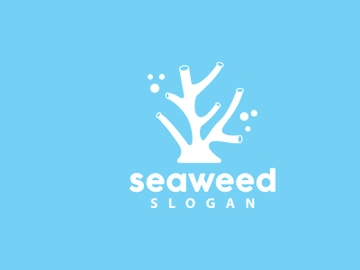 Coral reef logo vector silhouette sea fish habitat simple beautiful sea plants preview picture