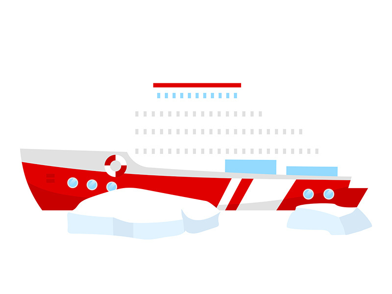 Boat flat color vector illustration