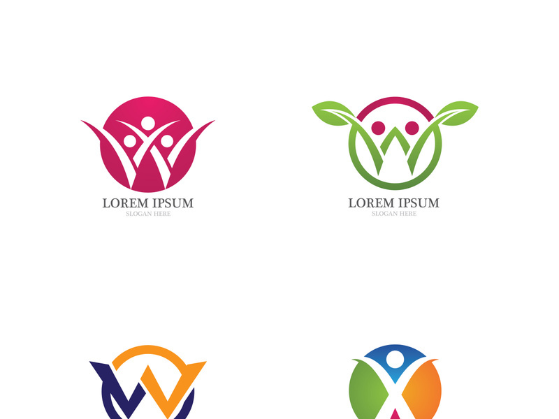 W Letter Logo Template vector illustration design