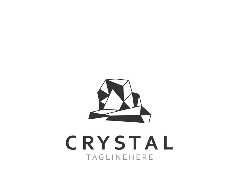 Modelo de Logo Crystal Gems. Conceito de Joalheria de Luxo