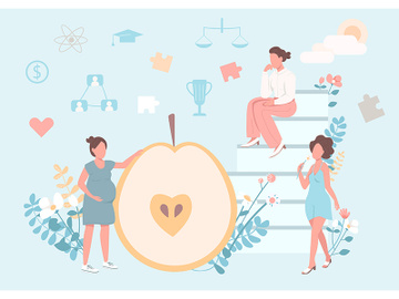 Women healthy lifestyle flat concept vector illustration preview picture