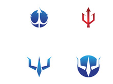 Vector trident logo design template.