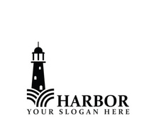 Lighthouse icon logo and vector illustration beacon tower design vintage symbol