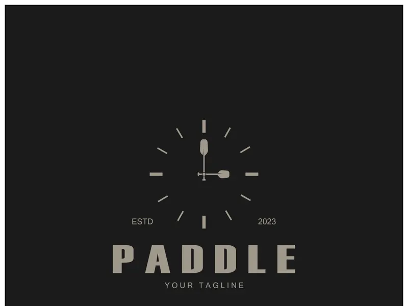 simple paddle logo,design for surfing,rafting,canoe,boat,surfing and rowing equipment business,vector