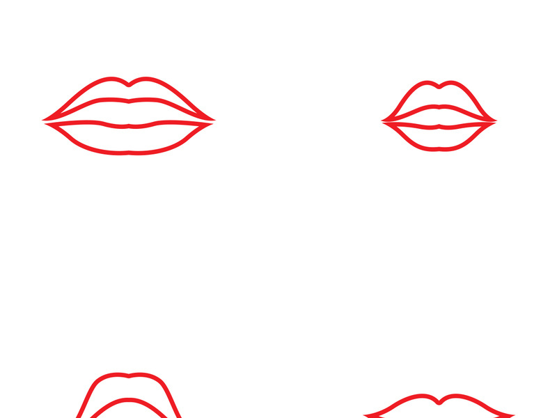 Lips icon cosmetic logo vector template