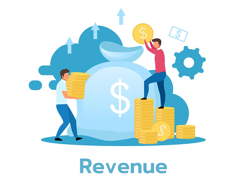 Revenue flat vector illustration. Income, profit concept