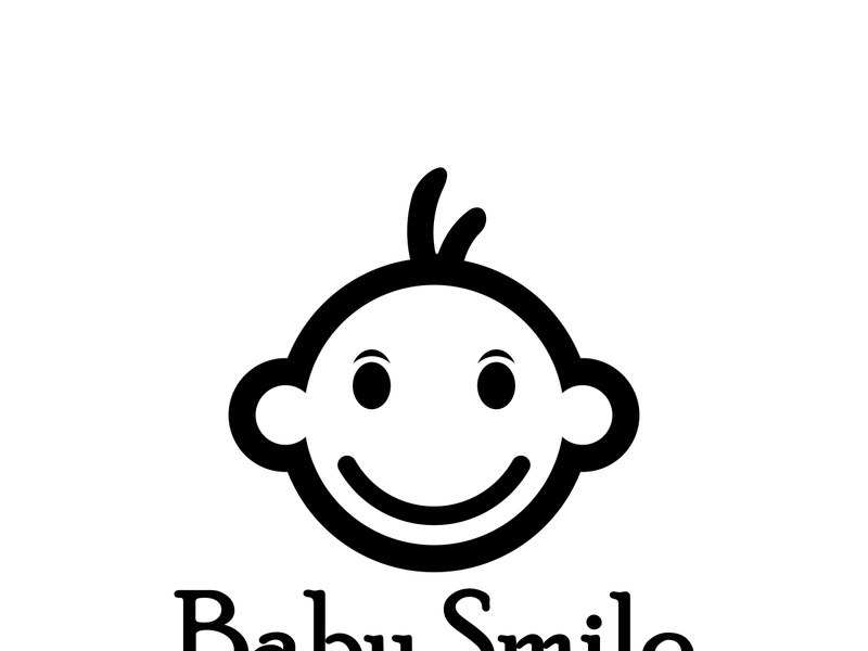 Cute Happy Baby Face Smile Logo Template