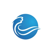 Water wave logo template. Vector illustration.