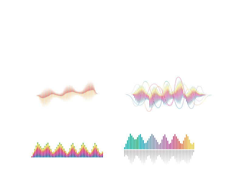 Sound waves set vector illustration icon design