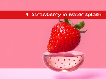 Strawberry in water splash preview picture