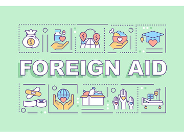 Foreign aid word concepts green banner preview picture