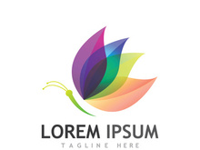 Beautiful and colorful butterfly creative logo design.